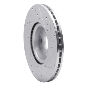 Volvo XC60 Brake Rotor (1) - Front Left - R1 Concepts - Drilled & Slotted - Silver - `16-`17